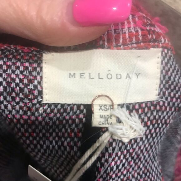 NWT melloday size XS petite pink tweed blazer - Picture 9 of 16